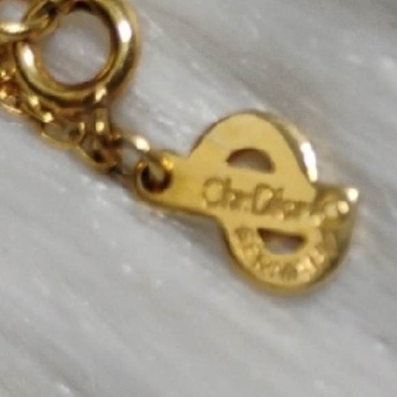 Authentic Christian Dior Gold Heart Rhinestone Necklace - Picture 4 of 12